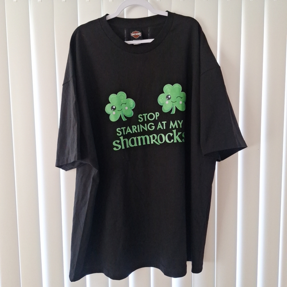 Stop Staring At My Shamrocks St. Patties Day Funny T-Shirt